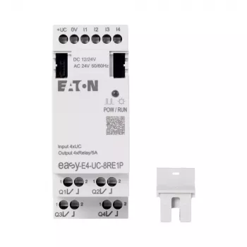 Eaton EASY-E4-UC-8RE1P Erweiterungsmodul, 8 Relaisausgänge, 12/24 V DC, 24 V AC, DIN-Schiene 197510