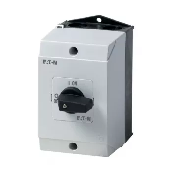 Eaton P1-25/I2 3-poliger Hauptschalter 25 A, Schwarz/Weißer Kipphebel, Frontplattenmontage 207299