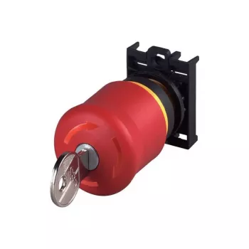 Eaton M22-PVS/K01 Not-Aus-Drucktaster, Schlüsselentriegelung, 1 NC, Frontmontage, 22,5 mm, Rot/Gelb 216514