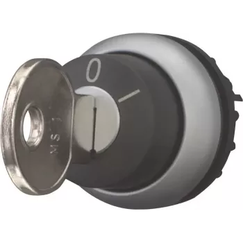 Eaton M22-WRS-A1 Schlüsselschalter, 2-Positionen, Rastend, Schwarzer Betätiger, Silberner Titan-Frontring, 22,5 mm Montage, IP66/IP67/IP69K 229092