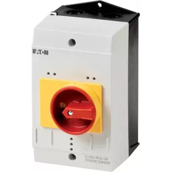 Eaton CI-K2 Leergehäuse mit Not-Aus-Schalter, 160 x 100 x 130 mm, Grau/Rot/Gelb 219655