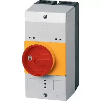 Eaton CI-PKZ0-GRM Leergehäuse mit Not-Aus-Schalter, IP65, 158 x 80 x 126 mm, Rot/Gelb 260104