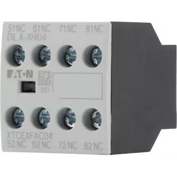 Eaton DILA-XHI04 Hilfskontaktblock, 4-polig, 2NO+2NC, Frontmontage, Schraubklemmen, Schwarz/Weiß 276424