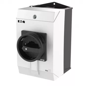 Eaton T3-4-15682/I2/SVB-SW 6-poliger Nockenschalter, 32 A, 690 V AC, Unterputzmontage, schwarzer Griff/weiße Frontplatte 207211