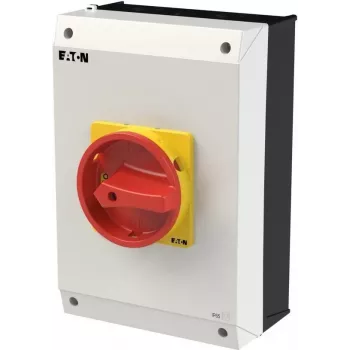 Eaton P3-63/I4/SVB/HI11 3-poliger Hauptschalter-Trennschalter, 63 A, 690 V AC, rot/gelber Drehgriff, IP65 207348