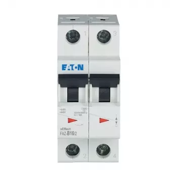 Eaton FAZ-B16/2 Leitungsschutzschalter (MCB), 2-polig, 16 A, Typ B, 230/400 V AC, 10 kA, DIN-Schiene 278734