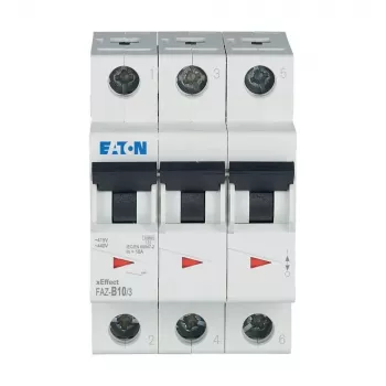 Eaton FAZ-B10/3 Leitungsschutzschalter Typ B, 10 A, 3-polig, 10 kA 278843