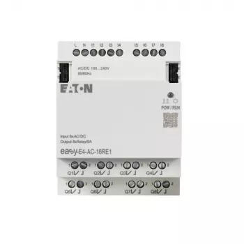 Eaton easyE4 AC Digital-I/O-Erweiterungsmodul, 16 Eingänge, 4 Relaisausgänge, 100-240 V AC (197222)