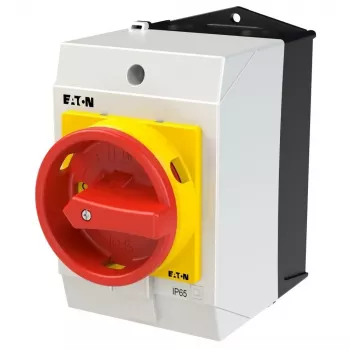 Eaton T0-3-15683/I1/SVB 3-poliger Nockenschalter, 20 A, roter Griff, gelbe Frontplatte 207157