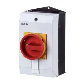 Eaton T0-3-15683/I1/SVB 3-poliger Nockenschalter, 20 A, roter Griff, gelbe Frontplatte 207157