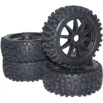 Reely 1:8 Buggy Kompletträder Big Core 10-Speichen Schwarz 4 Stk. (MV3693SBA3)