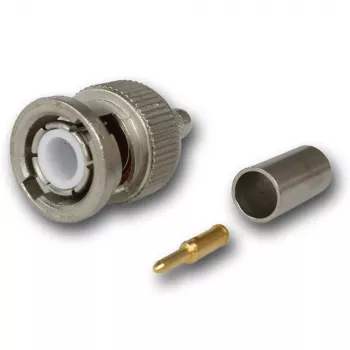Telegärtner BNC Crimpstecker 50 Ohm für RG-58 C/U, G01 Professional, Nickel/Gold, 250er-Pack J01000A1255S
