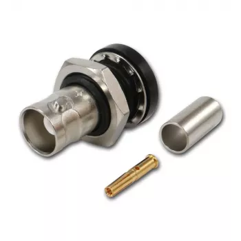 Telegärtner BNC Kabelbuchse Crimp G01 50 Ohm, Crimp/Crimp, Isolierter Flansch, A1305, Z04, G01 (RG-58 C/U) - 5 Stück