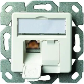 TELEGÄRTNER J00020A0523 AMJ-S Cat.6A geschirmte Unterputz-RJ45-Anschlussdose, 2-fach, Reinweiß