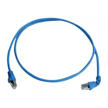 Telegärtner L00002A0177 Patchkabel, Cat 6A S/FTP PiMF, 3,0 m, einseitig 90° abgewinkelter Stecker, 10 Gbit/s, halogenfrei, blau
