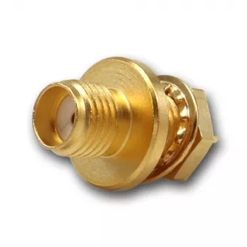 Telegärtner SMA-Einbaubuchse, Frontmontage, Dichtring, Z27, Gold, 5er-Pack (J01151A1081)