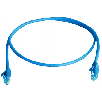 Telegärtner 100008077 RJ45 Patchkabel, 1,0 m, blau, flammwidrig, mit Knickschutz