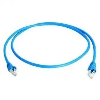 TELEGÄRTNER 100008091 RJ45 Patchkabel, CAT 6a S/FTP, Blau, Flammhemmend, mit Knickschutz, 1 m
