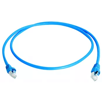 TELEGÄRTNER 100008091 RJ45 Patchkabel, CAT 6a S/FTP, Blau, Flammhemmend, mit Knickschutz, 1 m