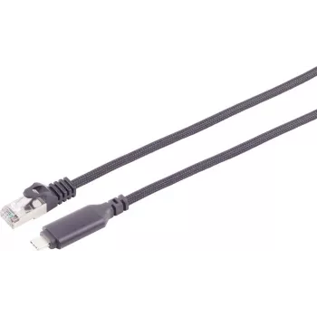 S CONN MAXIMUM CONNECTIVITY USB-C auf Ethernet Adapterkabel 1G, USB Typ-C Stecker auf RJ45, Aluminium, Schwarz, 1m (14-51025)