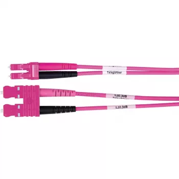 Telegärtner L00890A0111 OM4 Duplex Glasfaser-Patchkabel, SC auf LC, LSZH, Violett, 1 m