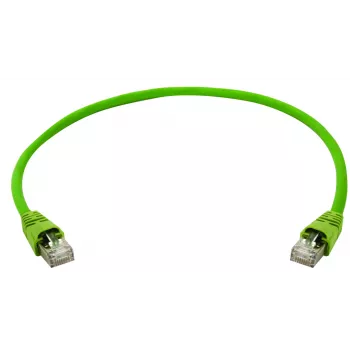 TELEGÄRTNER 100008107 CAT 6a SF/UTP RJ45 Patchkabel, 0,5 m, Grün, mit Knickschutz