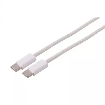 S CONN MAXIMUM CONNECTIVITY USB-C auf USB-C Ladekabel, USB 2.0, 240W PD, geflochtenes Textil, Weiß, 2,5m (14-22256)