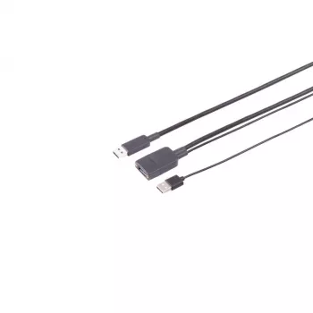 S CONN MAXIMUM CONNECTIVITY USB-A Aktives Optisches Verlängerungskabel USB 3.2 Gen 2, A Stecker zu A Buchse, 10Gbps, 15m, Schwarz (30-37085)
