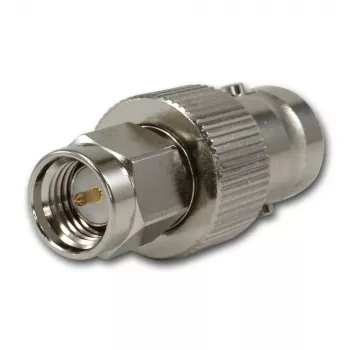 Telegärtner BNC-Buchse auf SMA-Stecker HF-Koaxialadapter, 50 Ohm, DC-4 GHz, vernickeltes Messing, J01008A0025