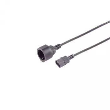 S CONN MAXIMUM CONNECTIVITY IEC C14 auf CEE 7/3 Schuko Stromadapterkabel, 1 m, 1 mm², Schwarz 09-07025