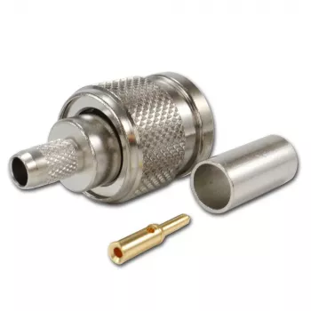TELEGÄRTNER TNC Gerader Stecker für RG-58 Koaxialkabel, Crimp/Löt, 50 Ohm, DC-11 GHz