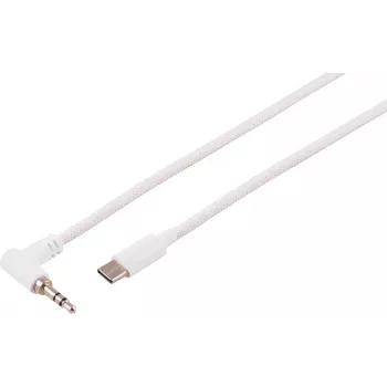 S CONN MAXIMUM CONNECTIVITY 3,5mm gewinkeltes auf gerades Audiokabel, Weiß, 2m 14-08036