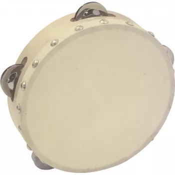 DIMAVERY DTH-704 Tambourin 18 cm Naturholz mit Stahlschellen 26053174