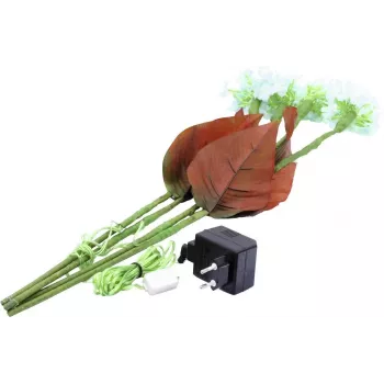 EUROPALMS Künstliche Hortensie mit 100 warmweißen LEDs, weiße Blüten, 60 cm 83330300