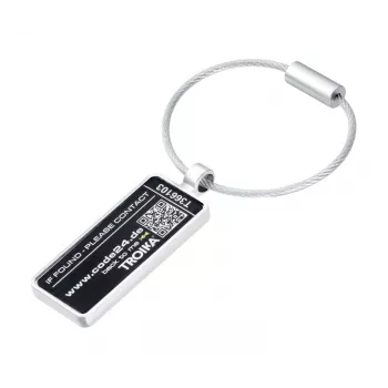 TROIKA ANONYMUS Gepäckanhänger mit Sichtschutzklappe, verchromtes Metall, Silber LTG26/MA