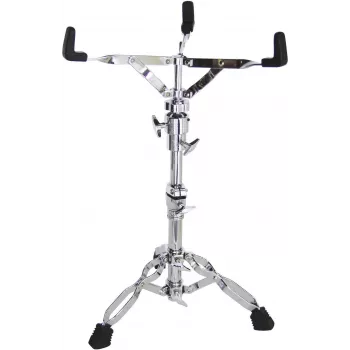 Dimavery SDS-502 Snare Drum Stand, doppelt verstrebte Beine, Chrom, Höhe 470-650 mm, passend für 10-14 inch Snares 26032100