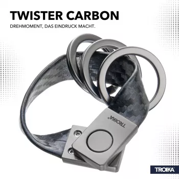 TROIKA TWISTER CARBON Schlüsselanhänger (KRG649/CB)