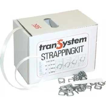 Banholzer & Wenz Polyester-Umreifungs-Set für Karton, 16 mm x 200 m, 80 Stahlverschlüsse (30511+13040)