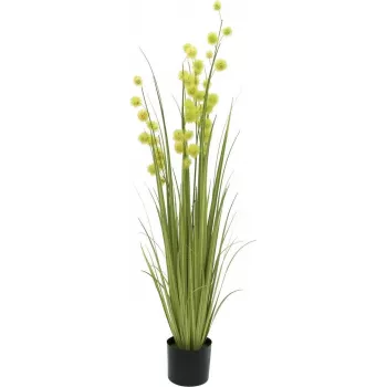 EUROPALMS Pompom Grass Kunstpflanze, 122 cm, Grün 82500136