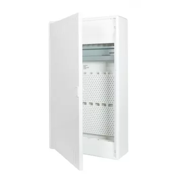 f-tronic VISION36K Aufputz-Kommunikationsverteiler, 3-reihig mit 3-fach Schuko-Steckdose, 16 A, Weiß 7220215