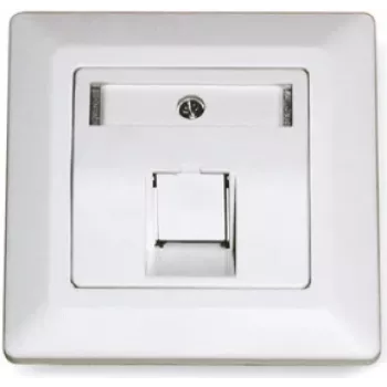 Dätwyler 185866 RJ45 Cat 7A Datenmodul, 1 Port, Weiß