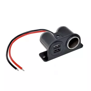 IWH 12/24V Kfz-Steckdose mit 2 USB-Anschlüssen, 4,2A Gesamtausgang (019010)