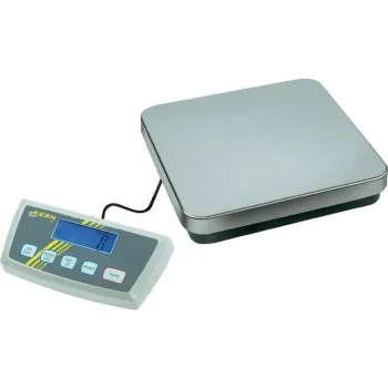 Kern DE 60K10D Dual-Range Plattformwaage, 60 kg Kapazität, 10/20 g Ablesbarkeit, Edelstahl-Wägeplatte, Batterie- & Netzbetrieb