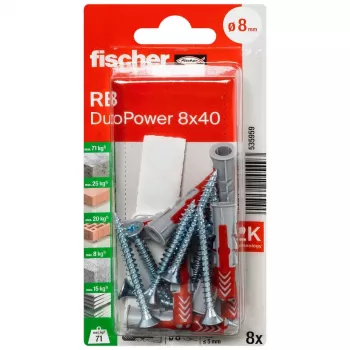 Fischer 535959 DuoPower 8 x 40 RB K NV Montageset 40 mm 8 mm 1 Set