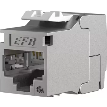 EFB E-20094-24 RJ45 Keystone Slimline/Shortbody Cat.6A Komponenten-zertifiziert Silber, 24 Stück