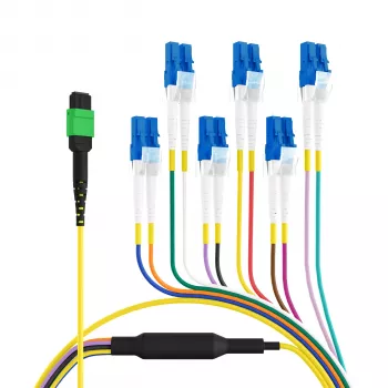 EFB Elektronik MPOF12LCOS2-2 MPO-PLUS/APC(F)-LC Trunk-Kabel OS2 12 Fasern Typ B LSZH Gelb 2m