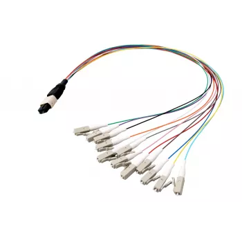 EFB Elektronik MPO-PLUS/APC(M)-LC Fanout-Kabel OS2 12 Fasern Typ B LSZH Gelb 1m MPOM12LCOS2-1