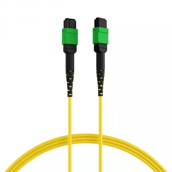 EFB Elektronik MPOF12MPOFOS2-3 MPO-PLUS/APC(F) auf MPO-PLUS/APC(F) OS2 Singlemode 12-Faser Typ B LSZH Patchkabel, 3m, Gelb