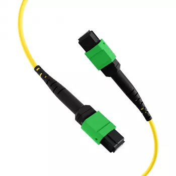 EFB Elektronik MPOF12MPOFOS2-3 MPO-PLUS/APC(F) auf MPO-PLUS/APC(F) OS2 Singlemode 12-Faser Typ B LSZH Patchkabel, 3m, Gelb