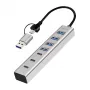LogiLink USB 3.0 Hub, 7-Port, 4x USB-A 3x USB-C, Aluminiumgehäuse